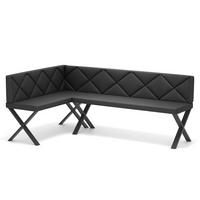 ECKBANK links VERO X Kunstleder gesteppt, 142/196 cm Anthrazit - Anthrazit, Kunststoff/Textil (142/196cm) - Idohome
