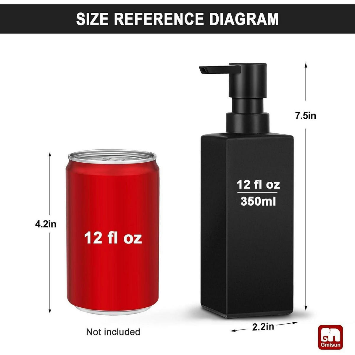 SEIFENSPENDER 2-teiliges Set schwarzes Glas 300 ml - Schwarz, Glas (2.2/7.5/2.2cm)