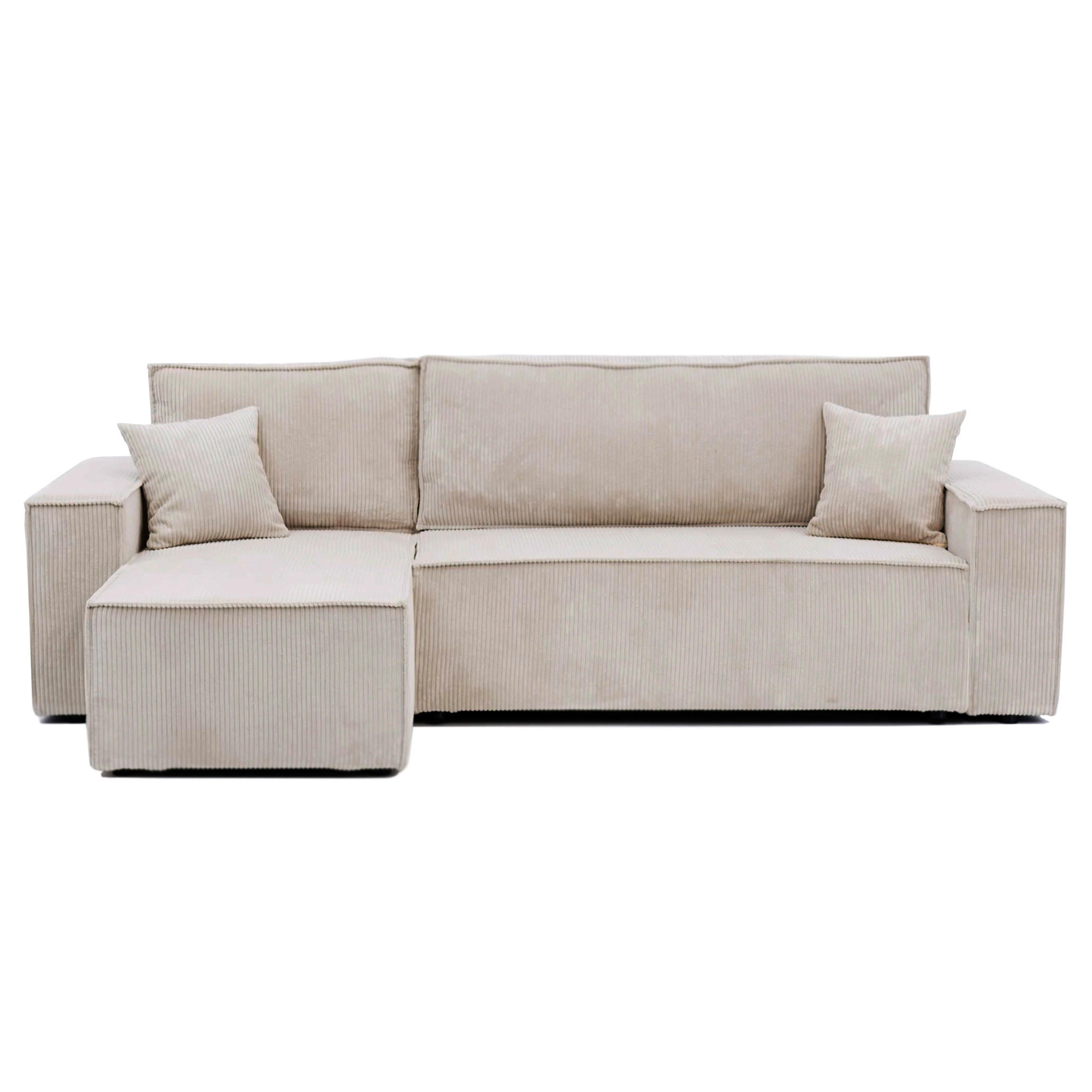 ECKSOFA Paris mit Schlaffunktion Cord - Beige, Textil (244/155cm) - Idohome