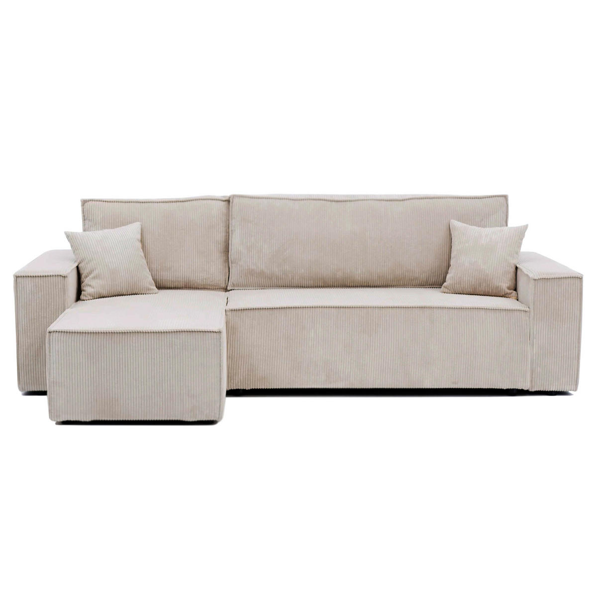 ECKSOFA Paris mit Schlaffunktion Cord - Beige, Textil (244/155cm) - Idohome
