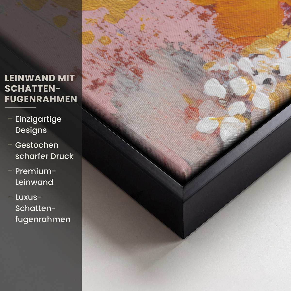 LEINWAND Bilder mit Rahmen - Malerei - Blumen - Rustikal - Rosa - 50x50 - Altrosa, Textil (50/50cm) - MuchoWow