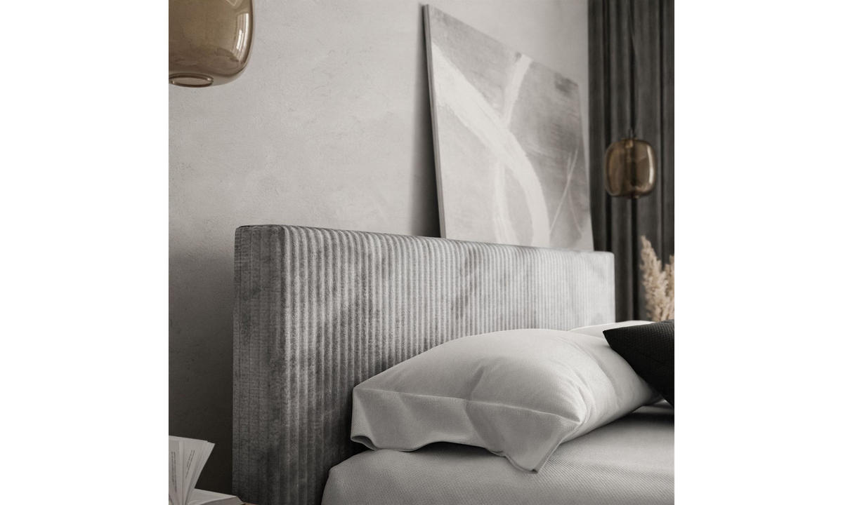 POLSTERBETT TILIA 140x200 cm Tilia 86, 34 Holzlatten, Kopfteil 95 cm - Hellgrau, Textil (140/200cm) - Lookway