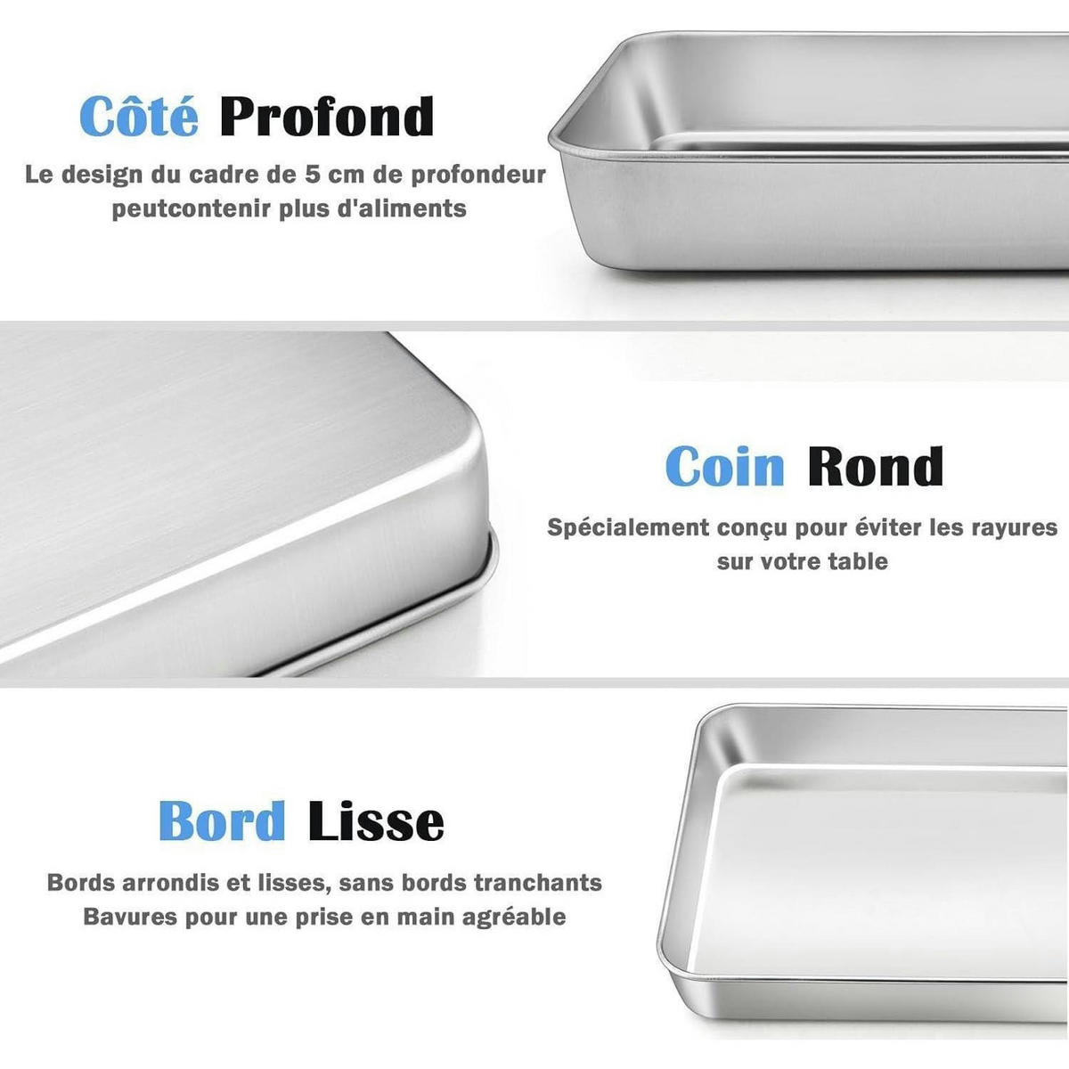 BACKBLECH Edelstahl 31,6 x 24,7 x 4,8 cm - Silberfarben, Metall (31.6/4.8/4.8cm)