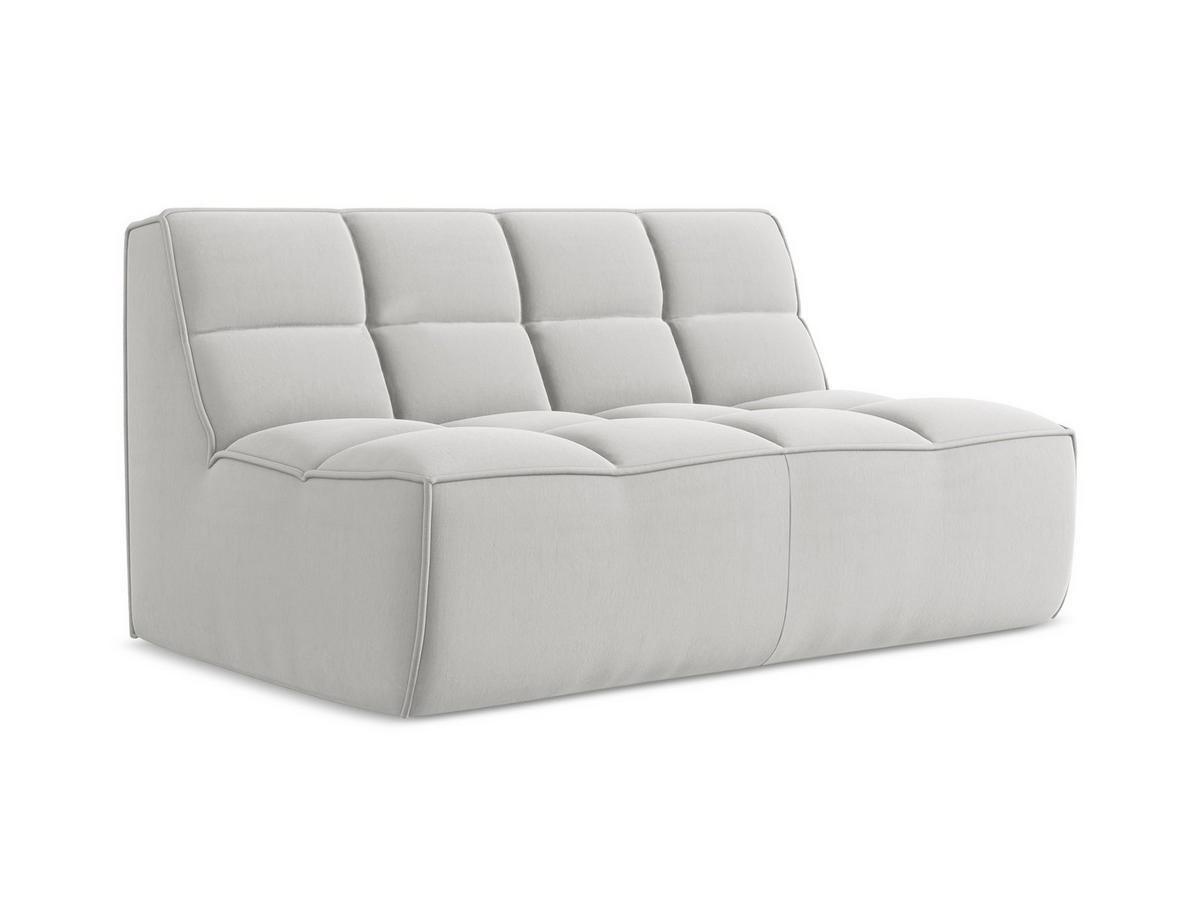 2-SITZER-SOFA Samt Stoff Grau - Silberfarben/Schwarz, Kunststoff/Textil (160/75/93cm) - Makamii