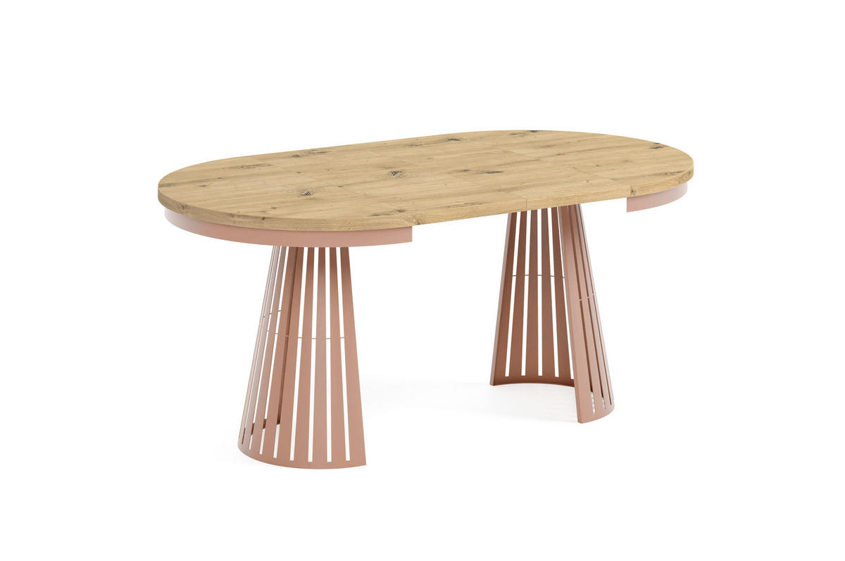 ESSTISCH Cone Bis - Eiche Artisan/Kupferfarben, Holzwerkstoff/Metall (100/100/76cm) - Meblini