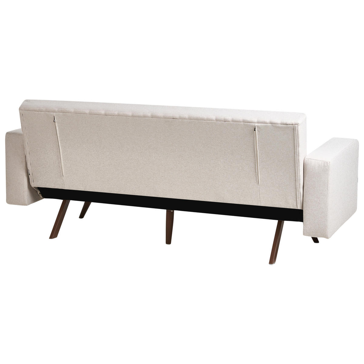 SCHLAFSOFA 3-Sitzer Hellbeige Hjulby - Beige, Textil (220/90/82cm) - Beliani