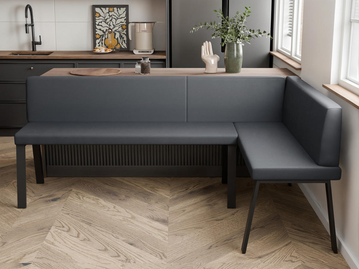 ECKBANK rechts MONO Y Kunstleder glatt, 142/196 cm Grau - Grau, Kunststoff/Textil (142/196cm) - Idohome