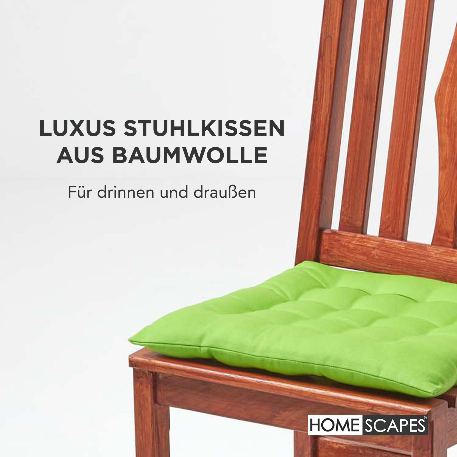 STUHLKISSEN 6er-Set limette 40/40/6,5 cm - Grün, Textil (40/40/6.5cm) - Homescapes