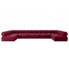 WOHNLANDSCHAFT modulares Sofa Garvo-U3 - 475x190x70 cm Bordeauxrot Velours - Bordeaux, Holzwerkstoff/Textil (475/70/190cm) - ALTDECOR