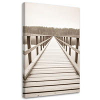 LEINWANDBILD Pier Seelandschaft Natur 40x60cm - Beige, Textil (40/60cm) - Feeby