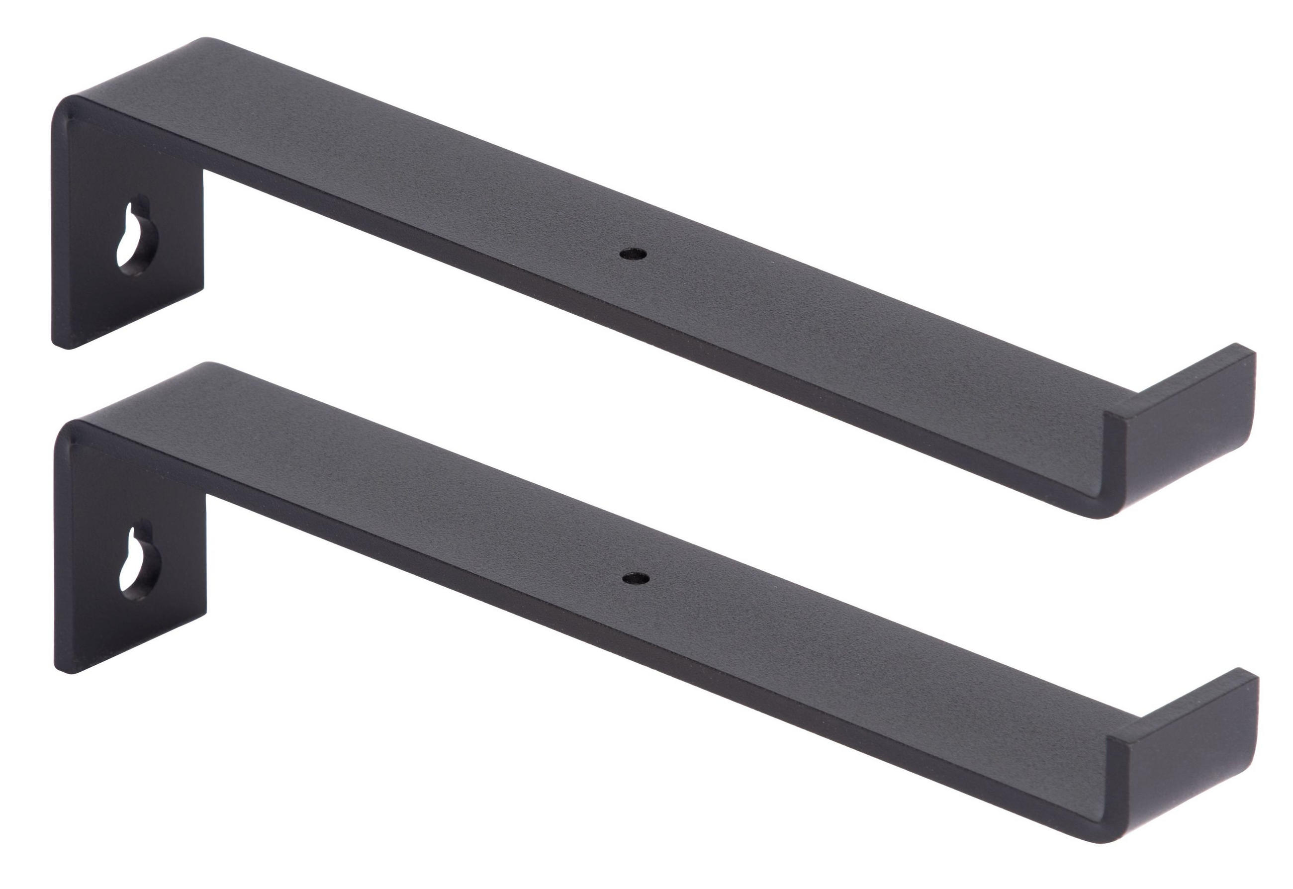 REGALTRÄGER als 2er Set Ben, Stahl in verschiedenen Trendfarben und Größen - Schwarz, Metall (3/6.2/20.9cm) - Alberts