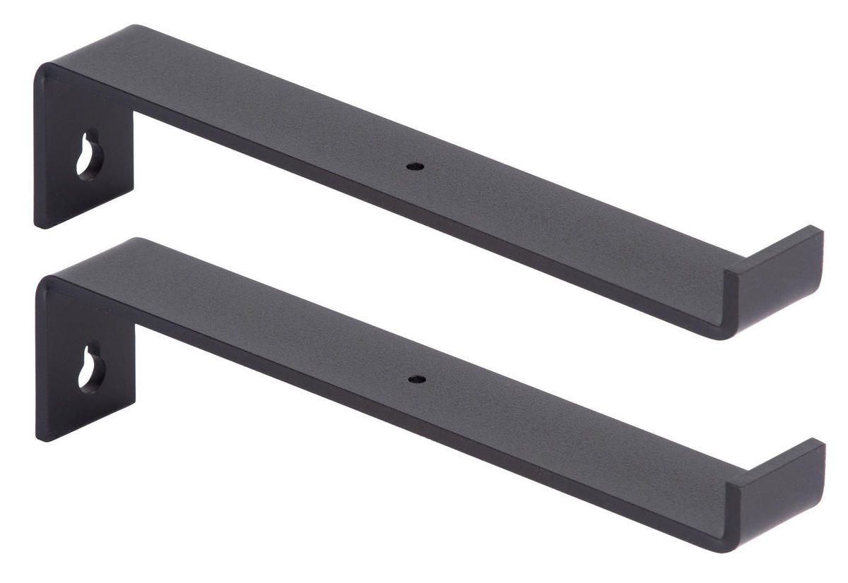 REGALTRÄGER als 2er Set Ben, Stahl in verschiedenen Trendfarben und Größen - Schwarz, Metall (3/6.2/20.9cm) - Alberts
