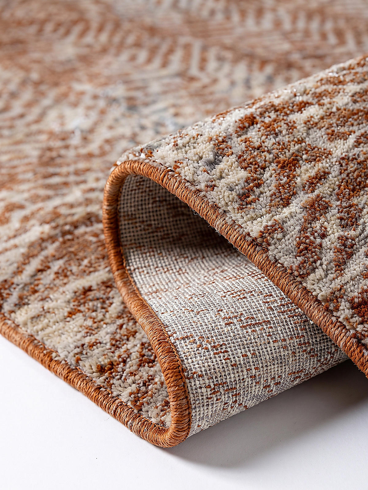 KURZFLORTEPPICH CROAL, Chevron, Natur-Terrakotta, 160 x 230 cm - Beige, Textil (160/230cm) - KADIMA DESIGN