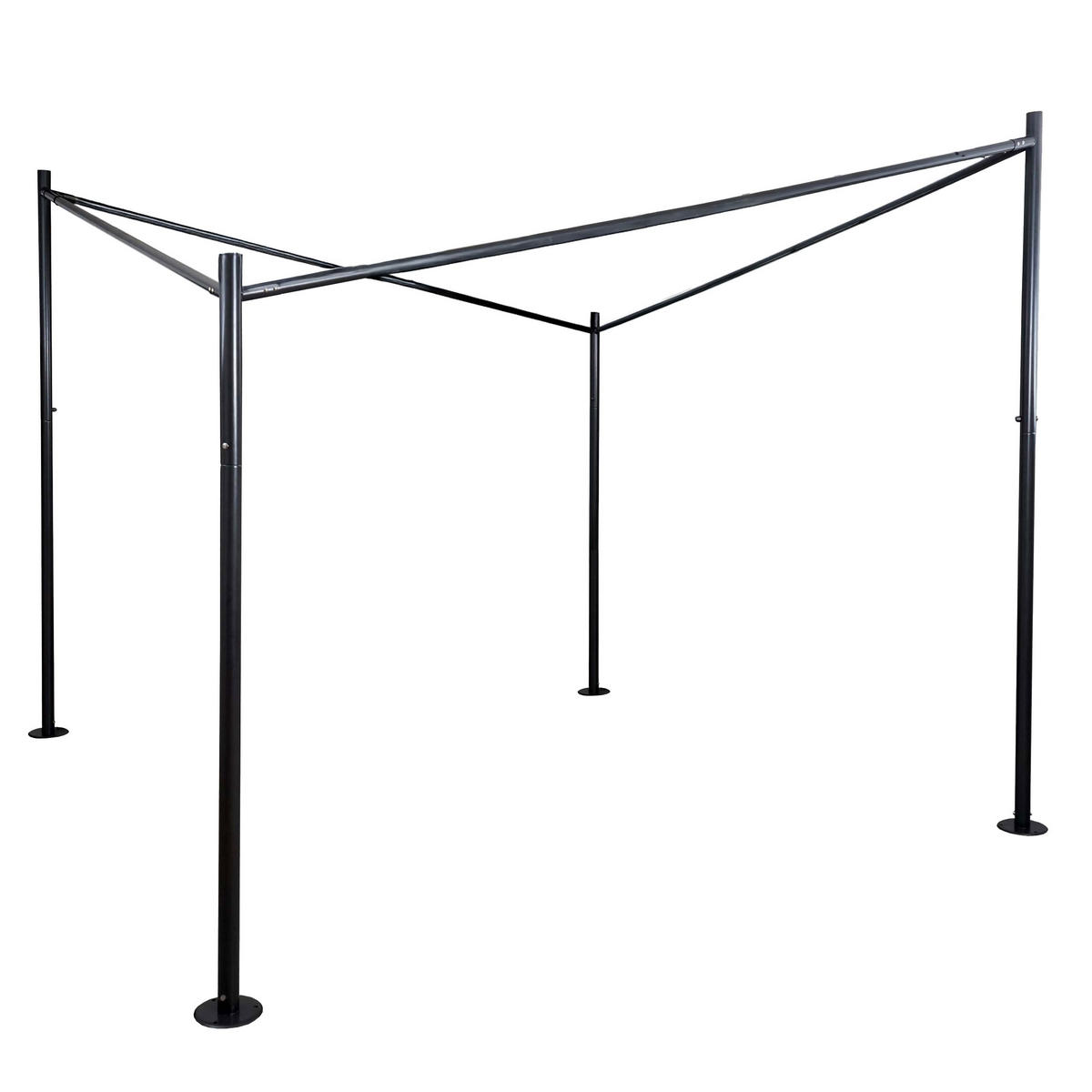 PERGOLA Gestell 292x411x411cm Schwarz - Schwarz, Metall (411/292/411cm) - BERLINLODGE
