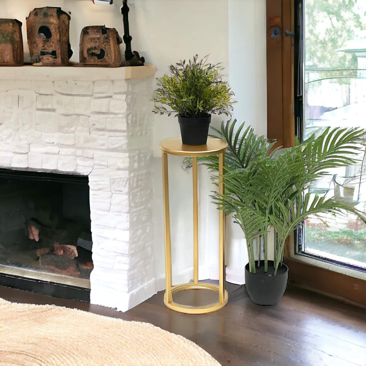 BLUMENHOCKER Metall Gold Rund 50 cm - Goldfarben, Metall (20/50/20cm) - DanDiBo