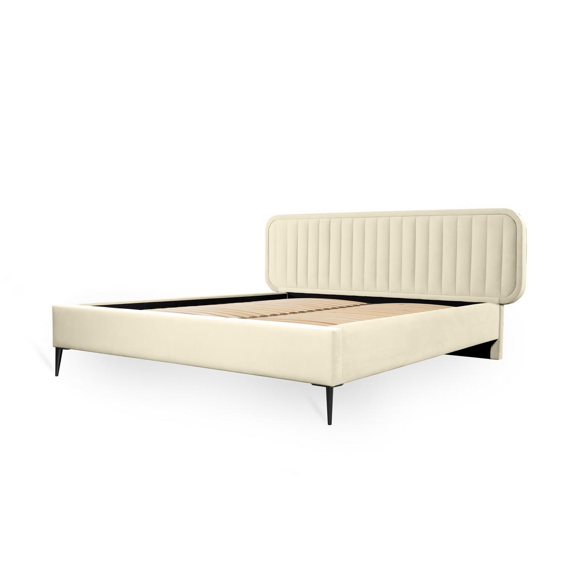 POLSTERBETT Miami In Monolith - Creme, Holzwerkstoff/Textil (160/200cm) - Fun Möbel