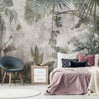 VLIESTAPETE Grün 400/280 cm - Grau/Grün, Textil (400/1cm) - KUNSTLOFT