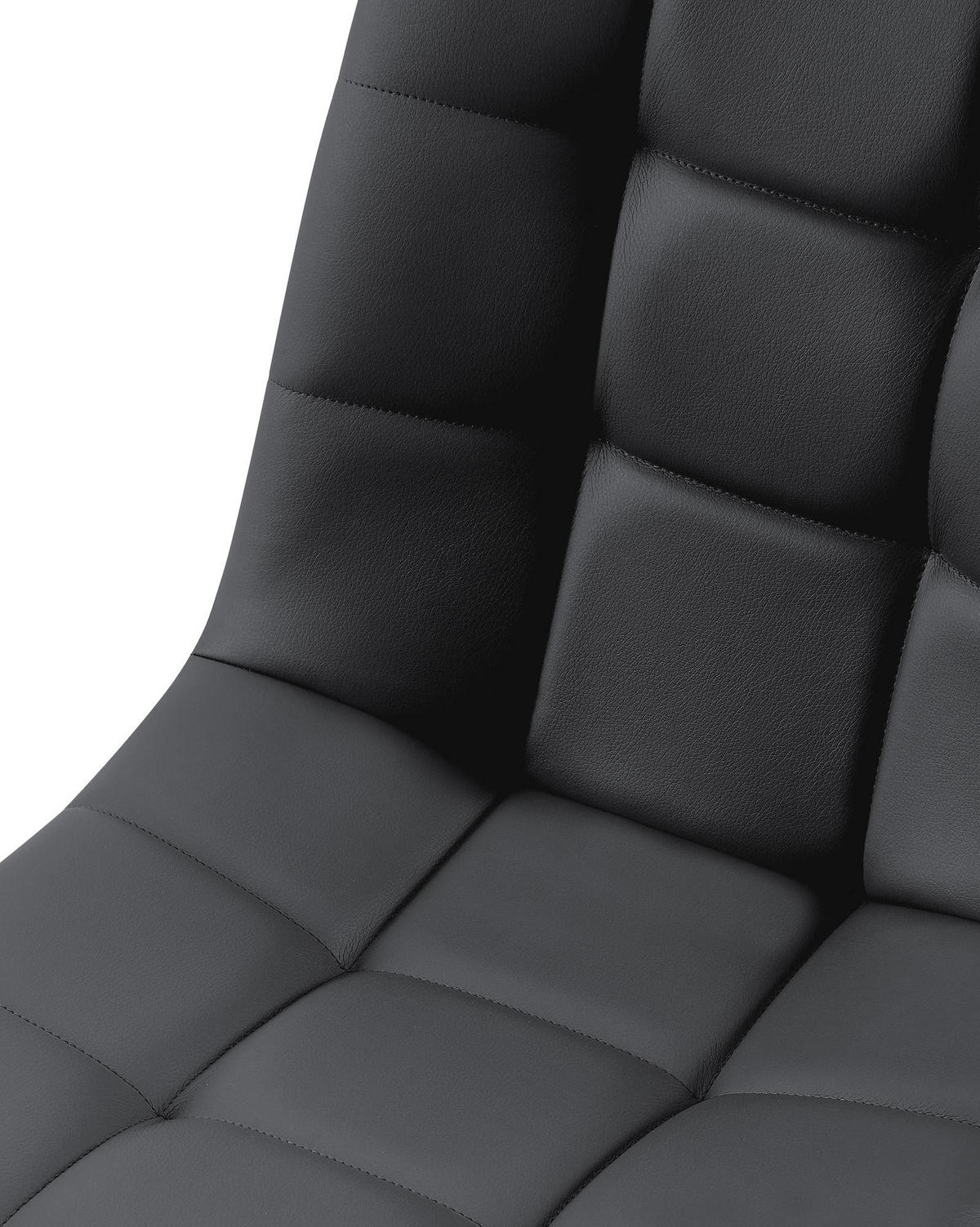 STUHL Lederlook Schwarz - Schwarz, Textil/Metall (45/84/55cm) - CLP