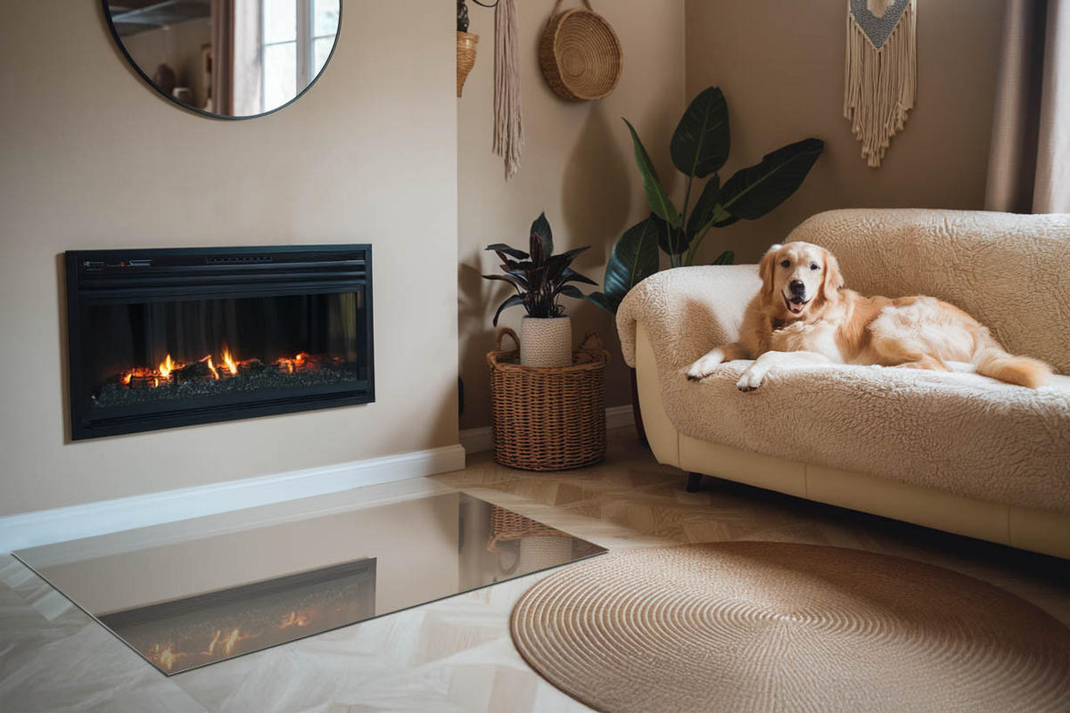 GLASPLATTE für Kamin 120x80 cm Braun - Braun, Glas (120/80/0.4cm) - ArtPrintCave