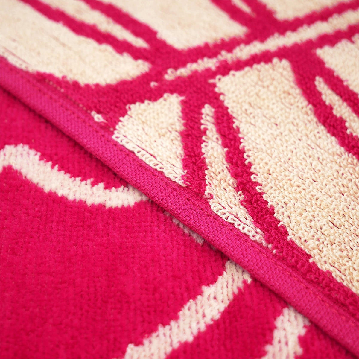 STRANDTUCH Frottee Velours Jacquard Rosa 90x170 400g/m² - Colca - Pink, Textil (170/90cm) - LE COMPTOIR DE LA PLAGE