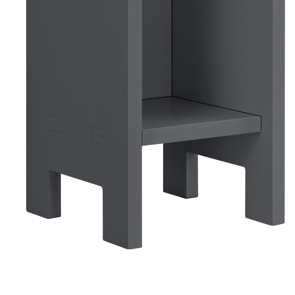 BADEZIMMERREGAL Bräcke - Dunkelgrau, Kunststoff (17/80/17cm) - [en.casa]