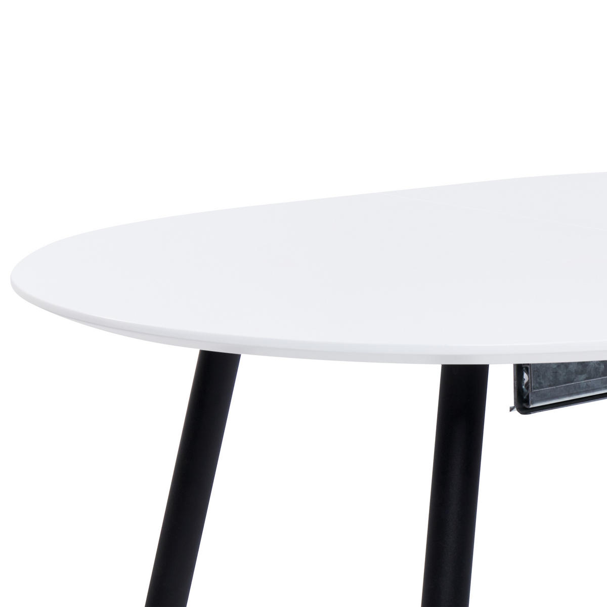 ESSTISCH weiß/schwarz 120/160/80 cm ausziehbar Staverton - Schwarz/Weiß, Holzwerkstoff (120/80/76cm) - Beliani