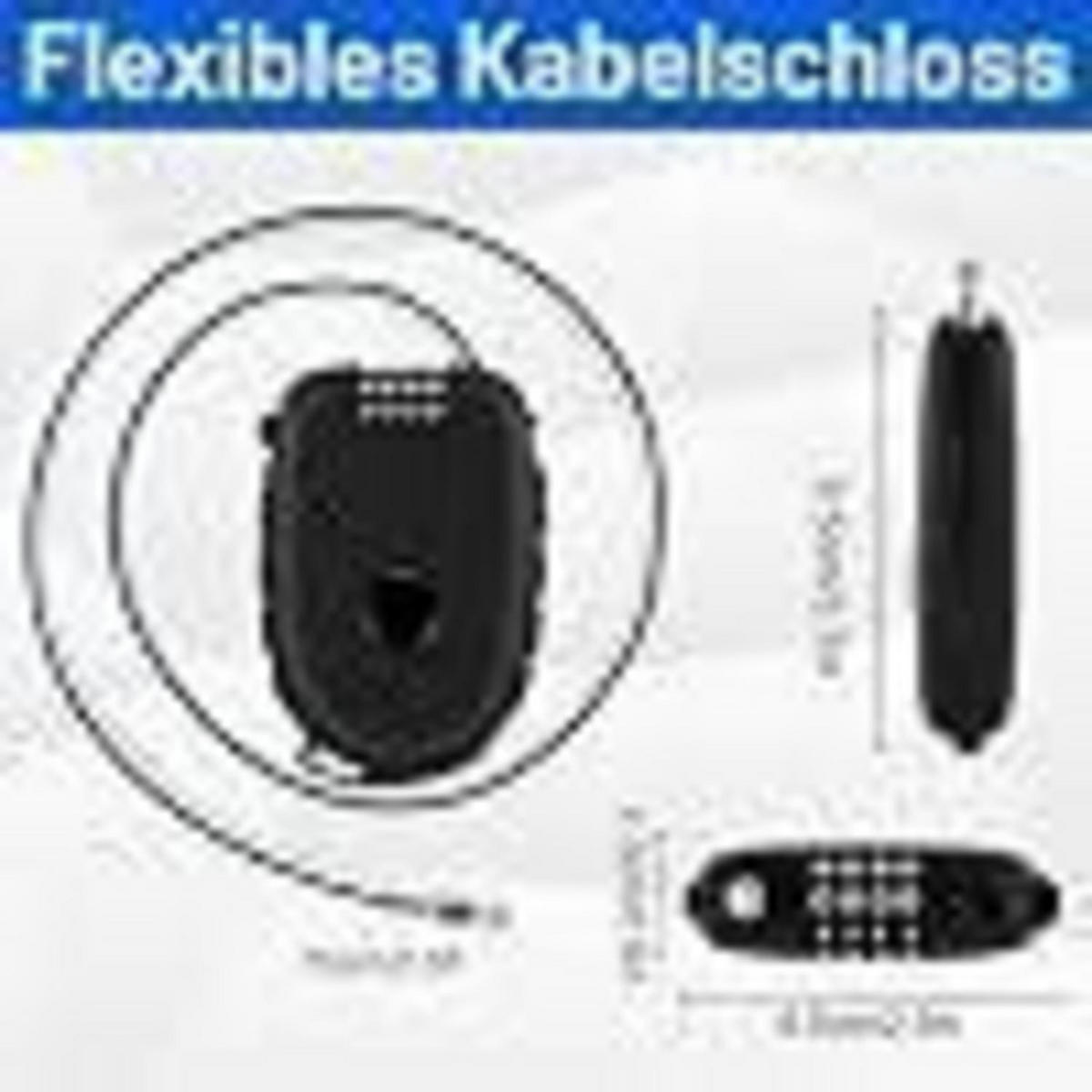 KABELSCHLOSS 75 cm Schwarz - Schwarz, Metall (4.5/2/75cm)