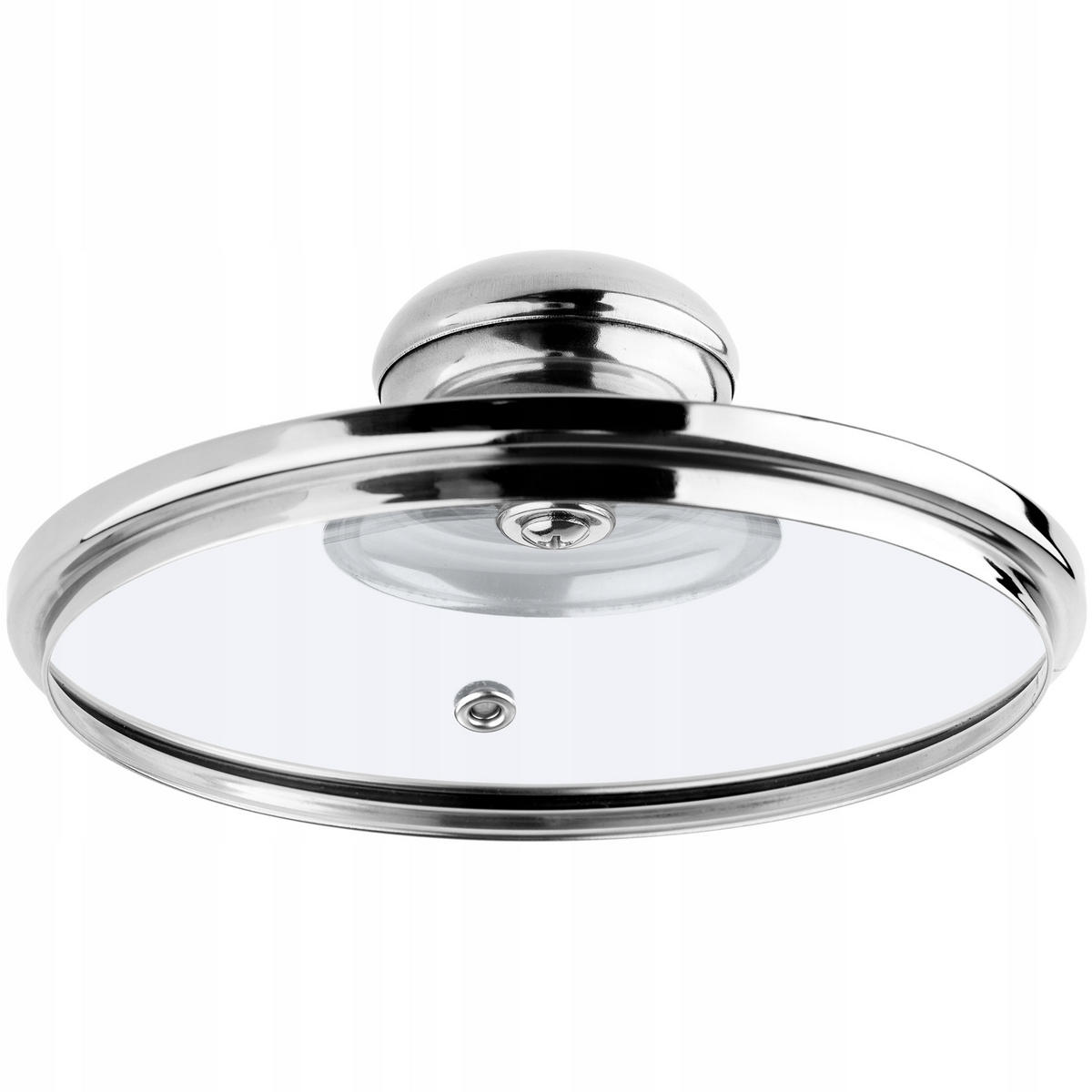 DECKEL mit Metallgriff, 18 cm - Transparent, Glas (18cm) - KADAX