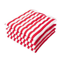 STUHLKISSEN 4er-Set, 40/40/5 cm rot-weiß gestreift - Rot, Textil (40/40/5cm) - Homescapes