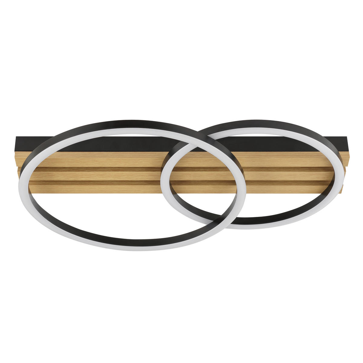 LED DECKENLEUCHTE Calma Schwarz/Holz 37/54/8 cm - Multicolor, Holz (37/54/8cm) - Brilliant