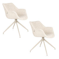 ESSZIMMERSTUHL Doulton Beige - 2 er Set - Beige, Textil (67/80/61cm) - Zuiver