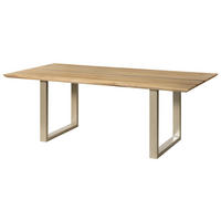 ESSTISCH Mango 180x90x76 natur lackiert / Epoxid schwarz, U-Beine silber matt EPOXY - Naturfarben, Holz (180/90/76cm) - Massivmoebel24