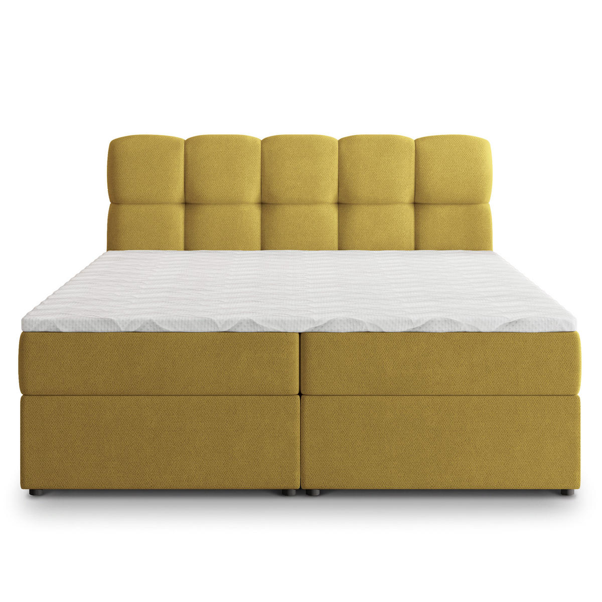 POSTEL Boxspring MERU 160x200 cm Žlutá - žlutá, kompozitní dřevo/textil (160/200cm) - MASSENO