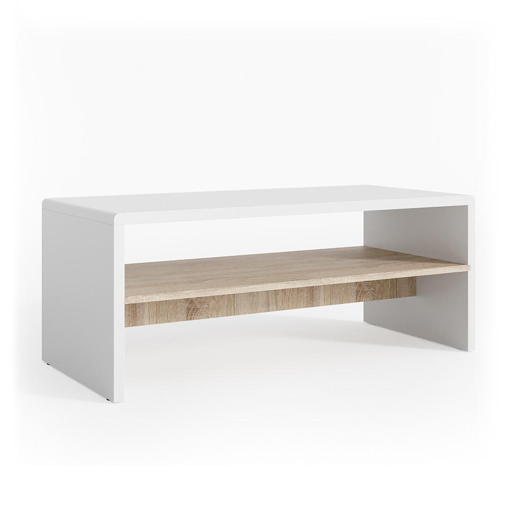 COUCHTISCH Weiß/Sonoma 99.6 x 39.8 cm - Weiß/Sonoma Eiche, Holzwerkstoff (39.8/99.6/40.1cm) - Vicco