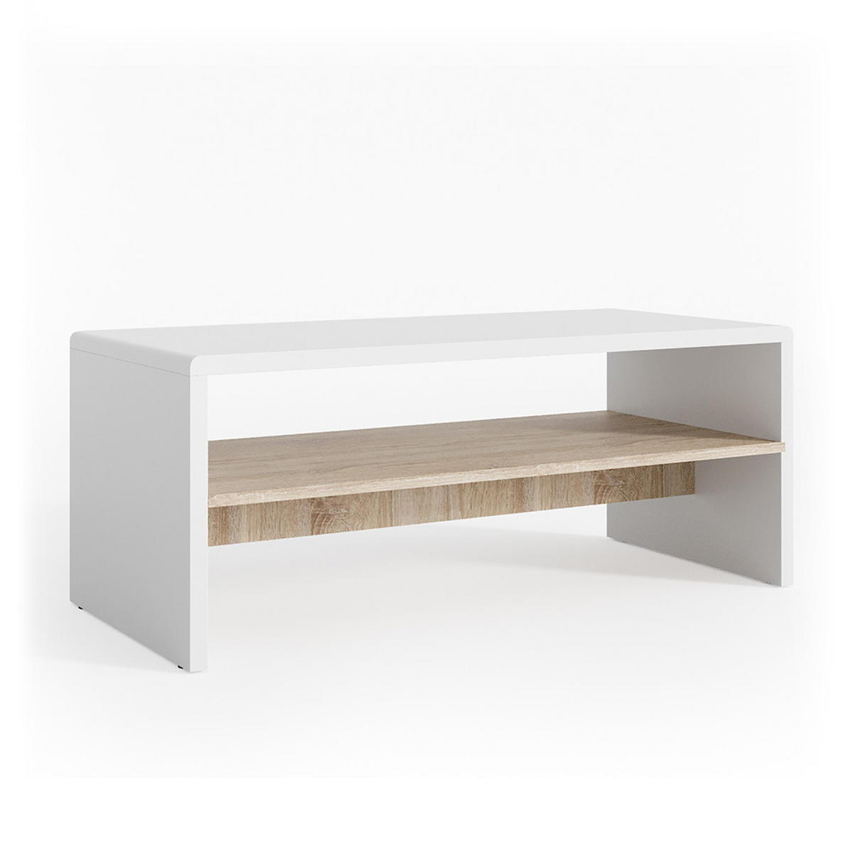 COUCHTISCH Weiß/Sonoma 99.6 x 39.8 cm - Weiß/Sonoma Eiche, Holzwerkstoff (39.8/99.6/40.1cm) - Vicco