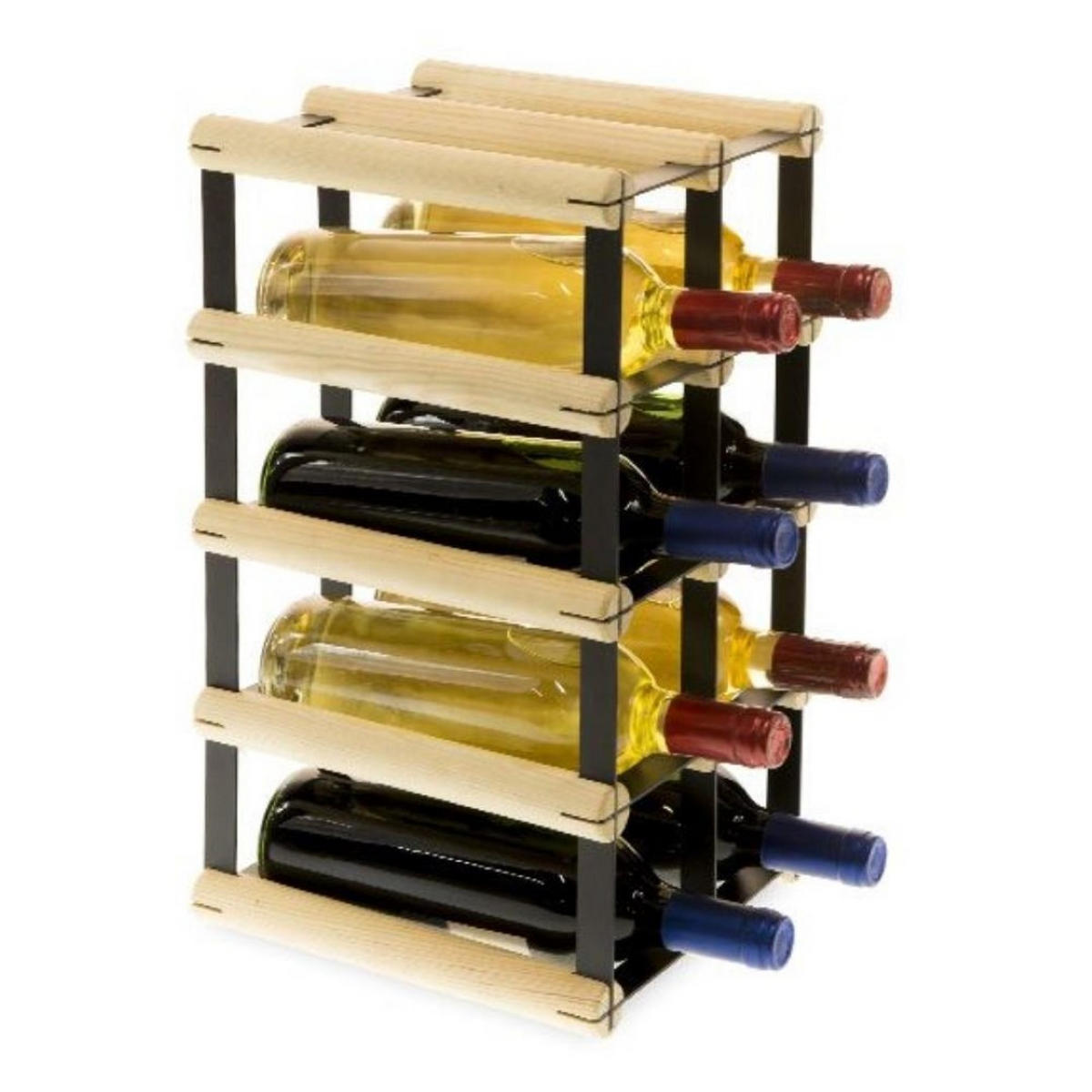 WEINREGAL Vinotega Mod Metal 42,5x22,5x24,5 cm 2x4 Flaschen Massives Kiefernholz Natur - Naturfarben, Holz (22.5/42.5/24.5cm) - PROREGAL