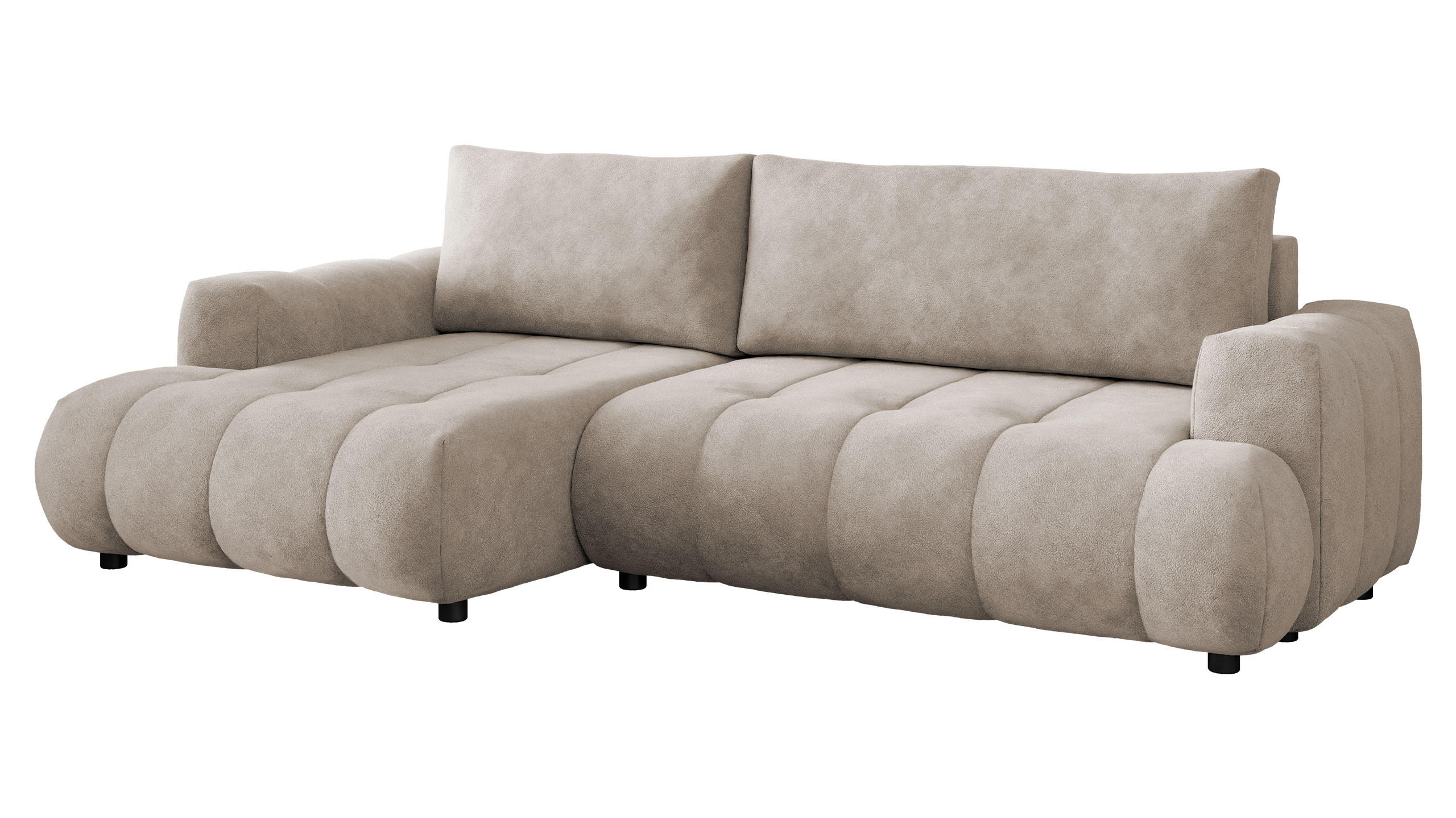 ECKSOFA Haiti, Seite: Links LC+2R - Schwarz/Mokka, Holz/Textil (276/156cm) - MIRJAN24