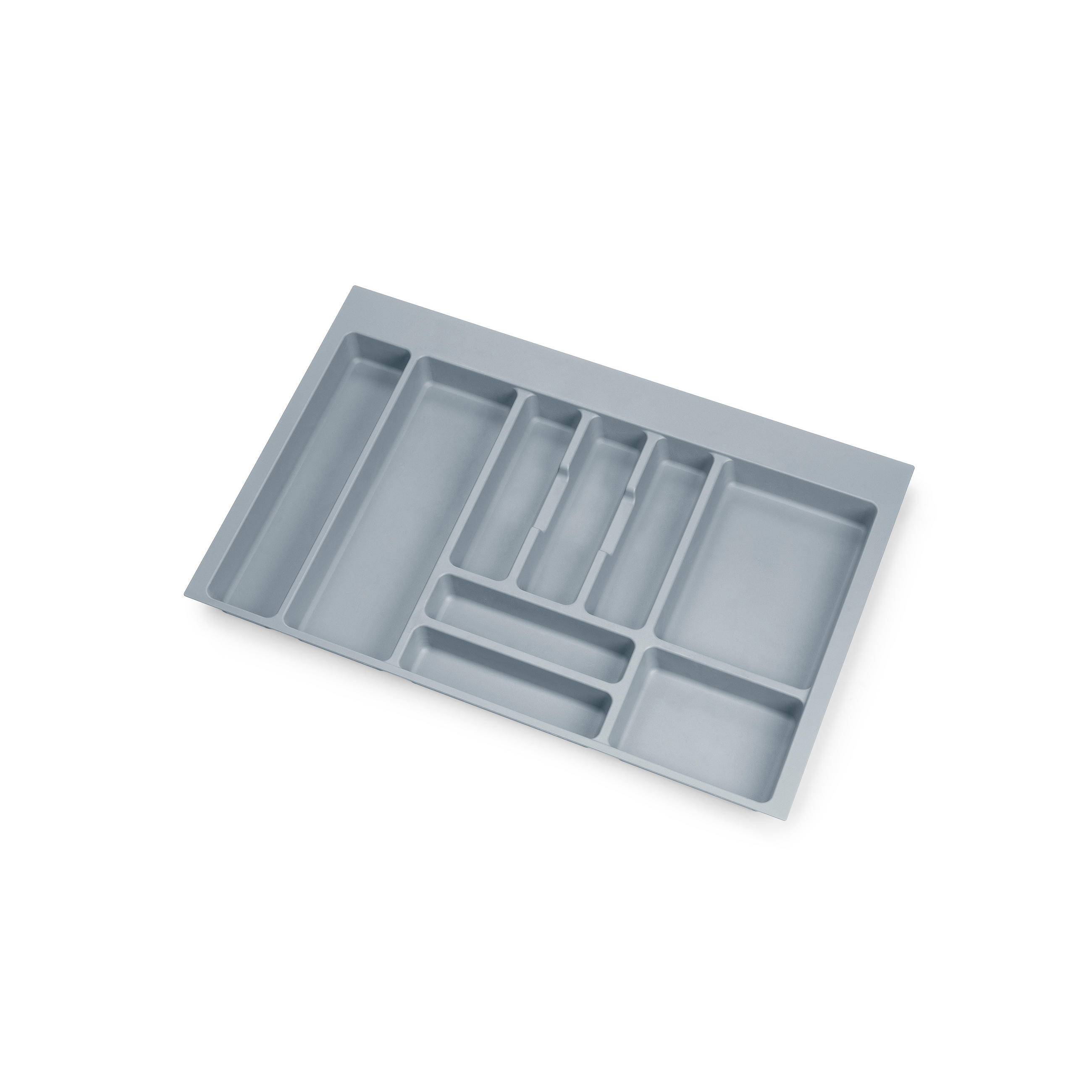 BESTECKEINSATZ Optima für Universalschublade, Modul 800mm, Kunststoff, Grau - Grau, Kunststoff (52/5/76cm) - EMUCA