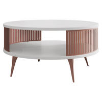 COUCHTISCH Roenni Ember - Bronzefarben/Weiß, Holzwerkstoff/Metall (75/75/44cm) - MIRJAN24