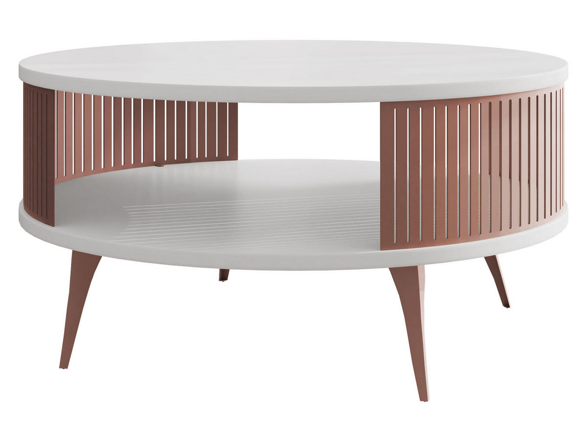 COUCHTISCH Roenni Ember - Bronzefarben/Weiß, Holzwerkstoff/Metall (75/75/44cm) - MIRJAN24