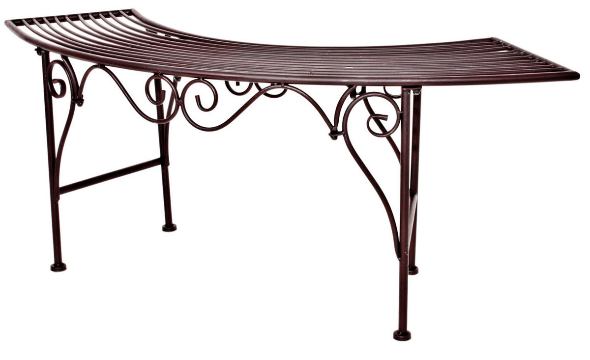 GARTENBANK Roland Bogenbank - Braun, Metall (28/47/125cm) - DELUKE