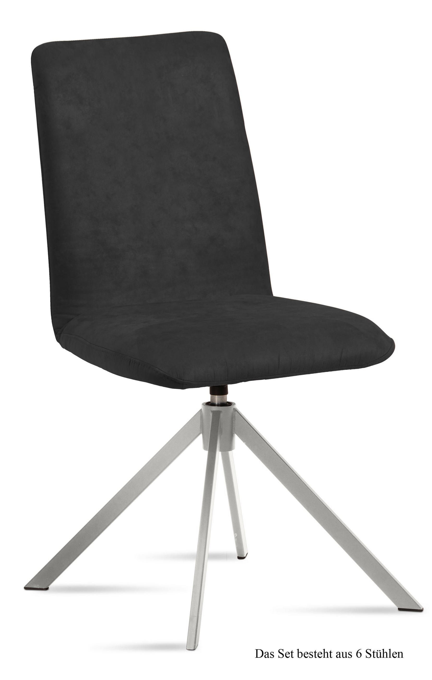 ESSZIMMERSTUHL drehbar (6er-Set) Dozene 47x92x60 Edelstahl/Anthrazit - Edelstahlfarben/Anthrazit, Kunststoff (60/92/47cm) - 58aufmkessel