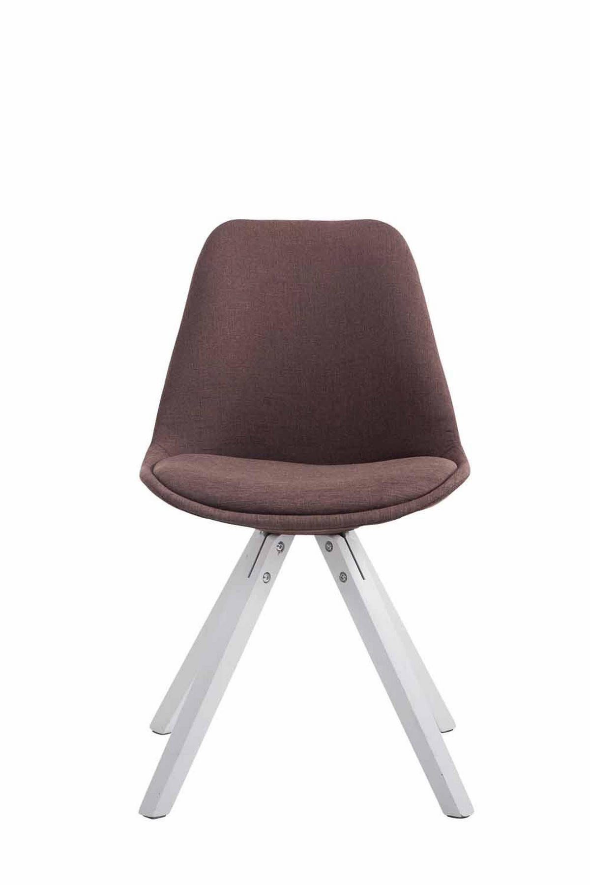 STUHL Stoff braun - Weiß/Braun, Holz/Textil (48/84/56cm) - CLP