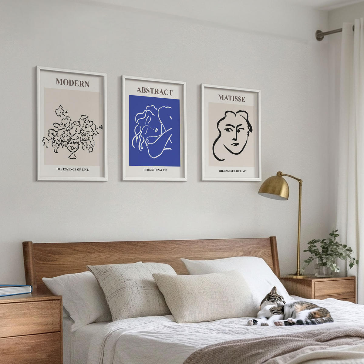 WANDBILDER 3er-Set - 40x60 cm Weißer Rahmen - Matisses moderne Plakate - Weiß, Kunststoff (40/60cm) - ArtPrintCave