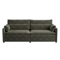 SCHLAFSOFA 3-Sitzer Chenille Wolken-Sofa mit Bettkasten Ausziehbar 206cm - Dunkelgrau, Textil (206/86/91cm) - Urban Meuble