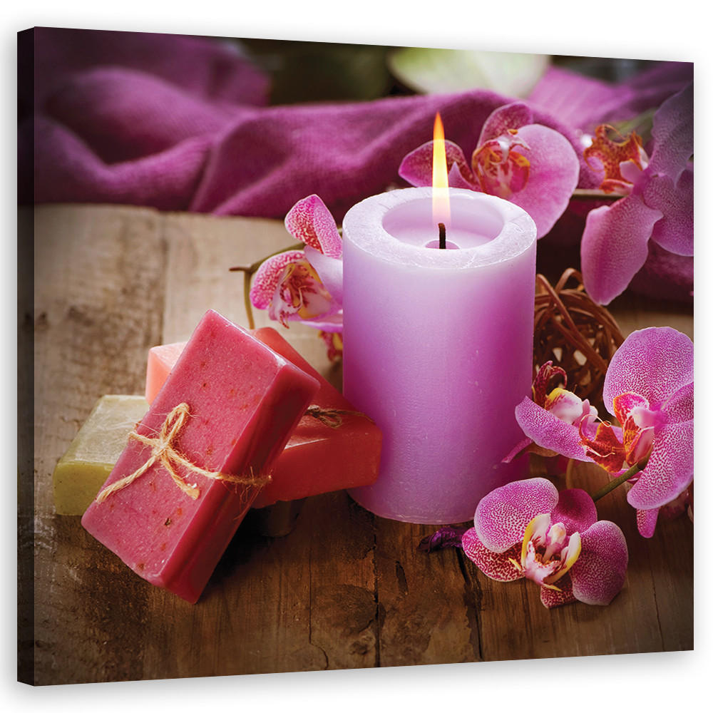 LEINWANDBILD, Abstraktionen - Violett 40x40cm - Lila, Textil (40/40cm) - Feeby