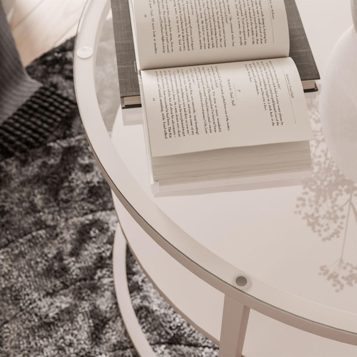 COUCHTISCH CIRI GLASS KASCHMIR mit Ablage Platte aus transparentem Glas - Kaschmir, Glas (70/70/47cm) - Lookway