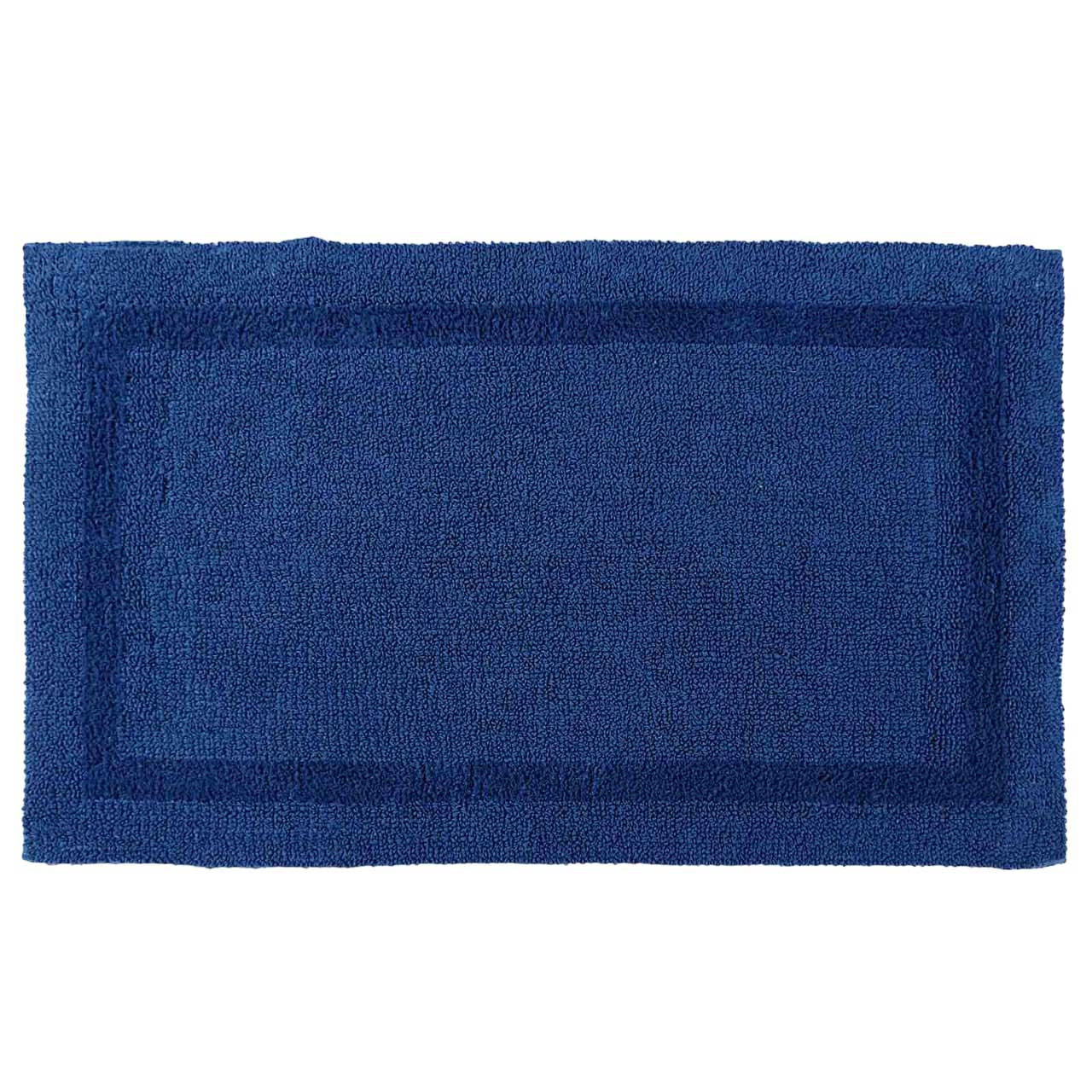 BADEMATTE 70/120 cm, 100% Baumwolle, wendbar - Dunkelblau, Textil (70/120cm) - Homescapes