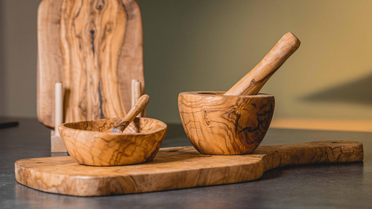 MÖRTEL Mörser Tunea - Olivenholz - ø 11 cm - Braun, Holz (2/6/11cm) - Jay Hill