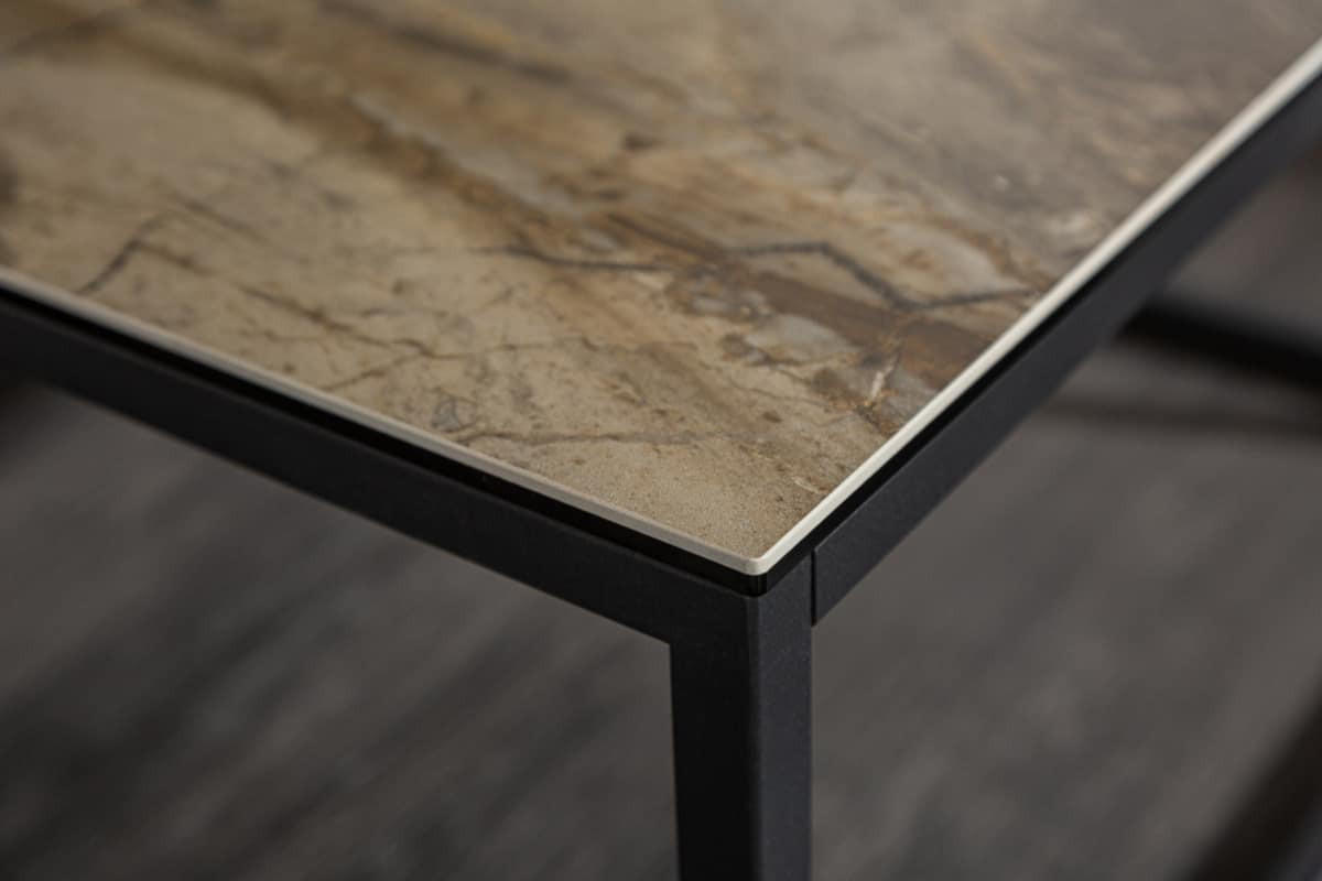 COUCHTISCH SYMBIOSE Marmor rechteckig Braun|Grau|Taupe 100cm - Taupe/Braun, Glas/Keramik (60/100/40cm) - riess-ambiente